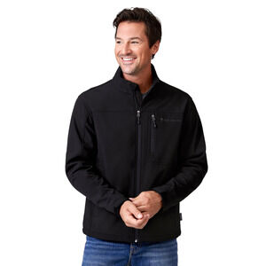 Free Country Men's Softshell Jacket XL Jet Black Full Zip Journeyman Flex Super